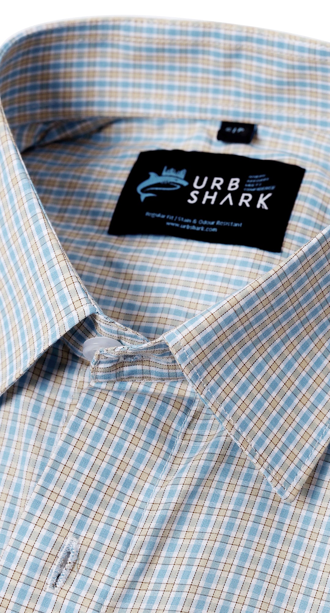 Anti-Stain Brick Check Dress Shirt – Light Green