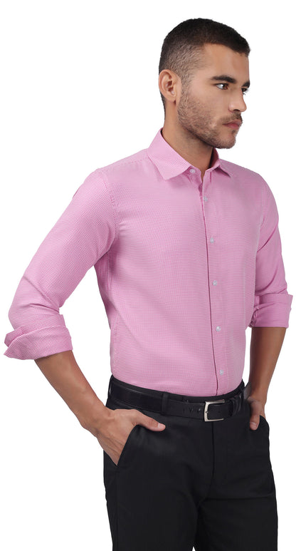 Anti-Stain Polyester Viscose Yarn Dress Shirt – Pink