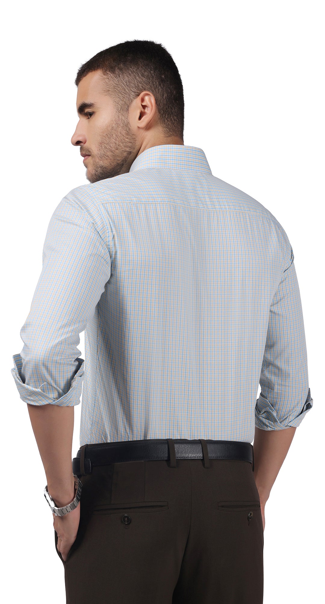 Anti-Stain Brick Check Dress Shirt – Light Green