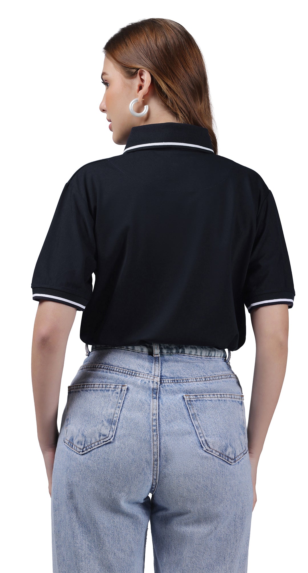 Anti-Stain Signature Style Polo T-shirt – Navy