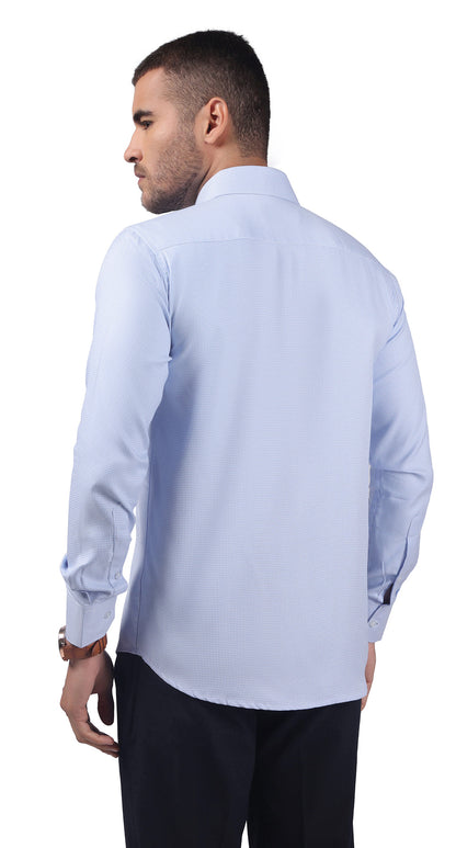Anti-Stain Classic Check Dress Shirt – Blue