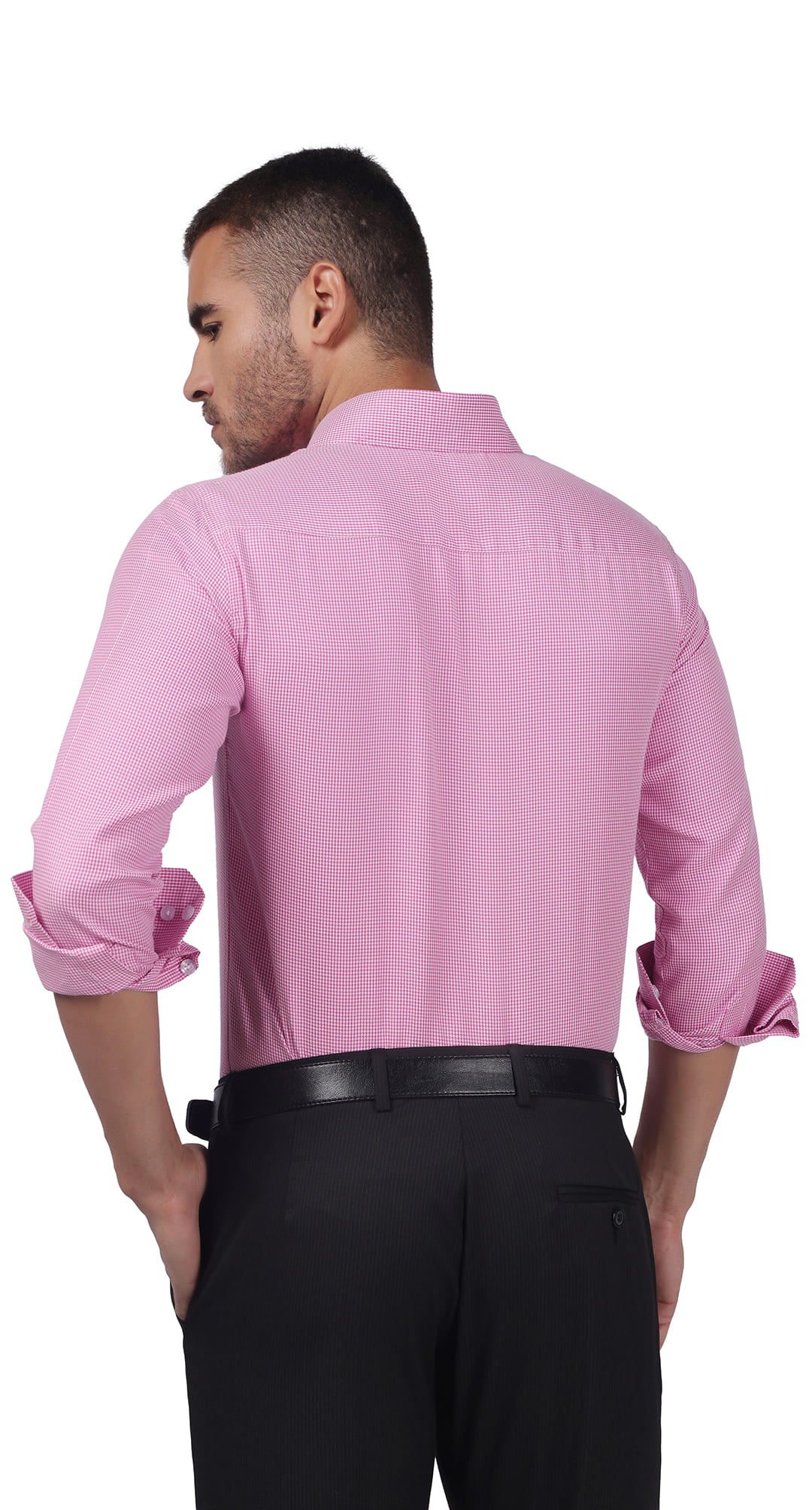Anti-Stain Polyester Viscose Yarn Dress Shirt – Pink