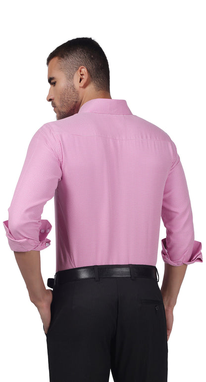 Anti-Stain Polyester Viscose Yarn Dress Shirt – Pink