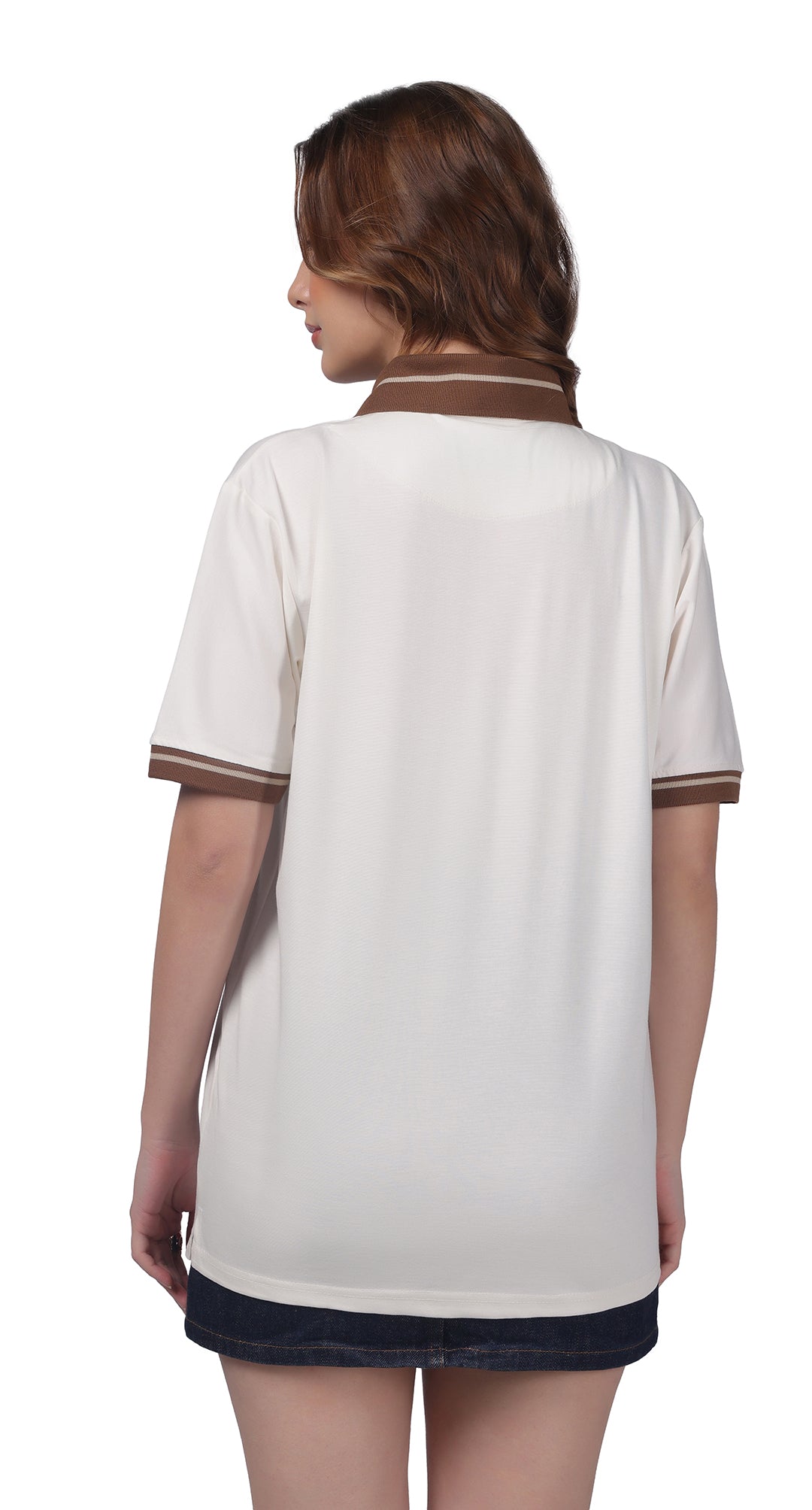 Anti-Stain Signature Style Polo T-shirt – White