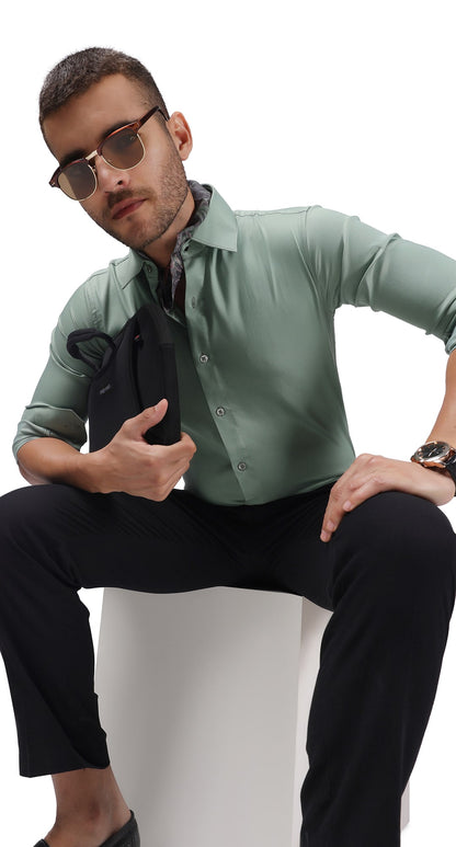 Anti-Stain Miracle Lycra Dress Shirt – Green