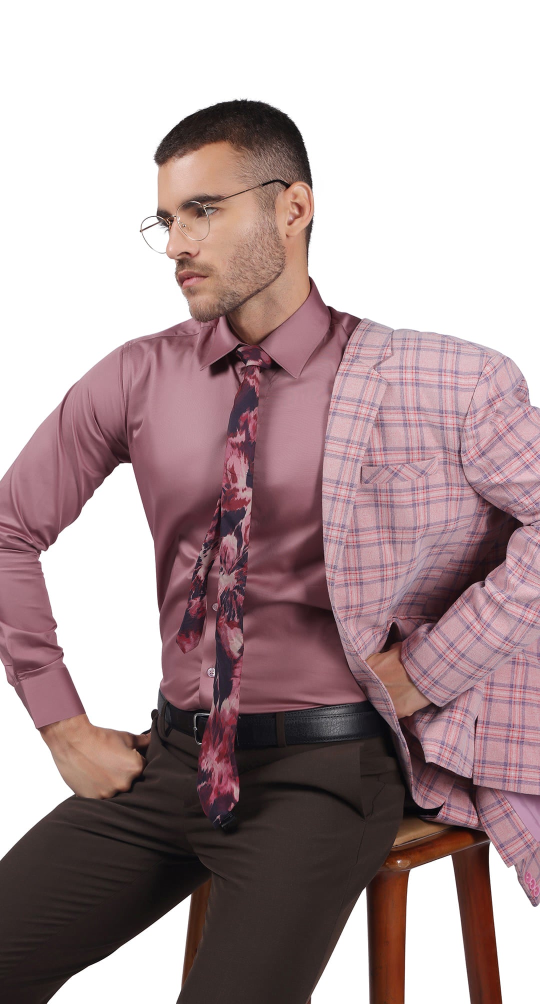 Anti-Stain Satin Dress Shirt – Coral