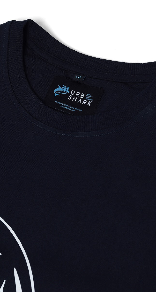 Anti-Stain Skyline Oversized T-Shirt – Navy