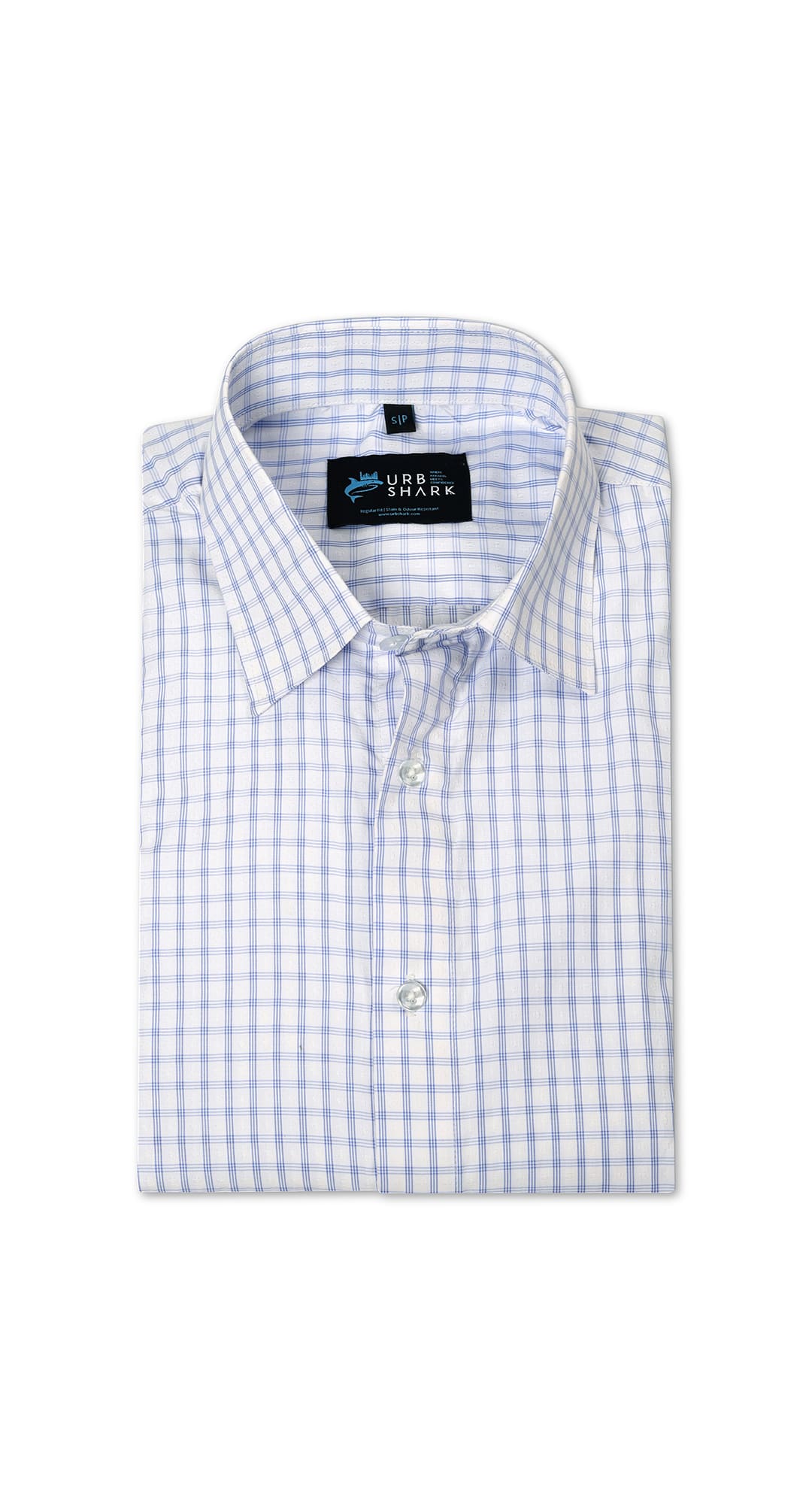 Anti-Stain Brick Check Dress Shirt – White and Black check