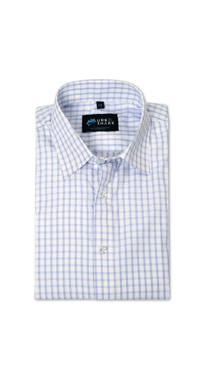 Anti-Stain Brick Check Dress Shirt – White and Black check