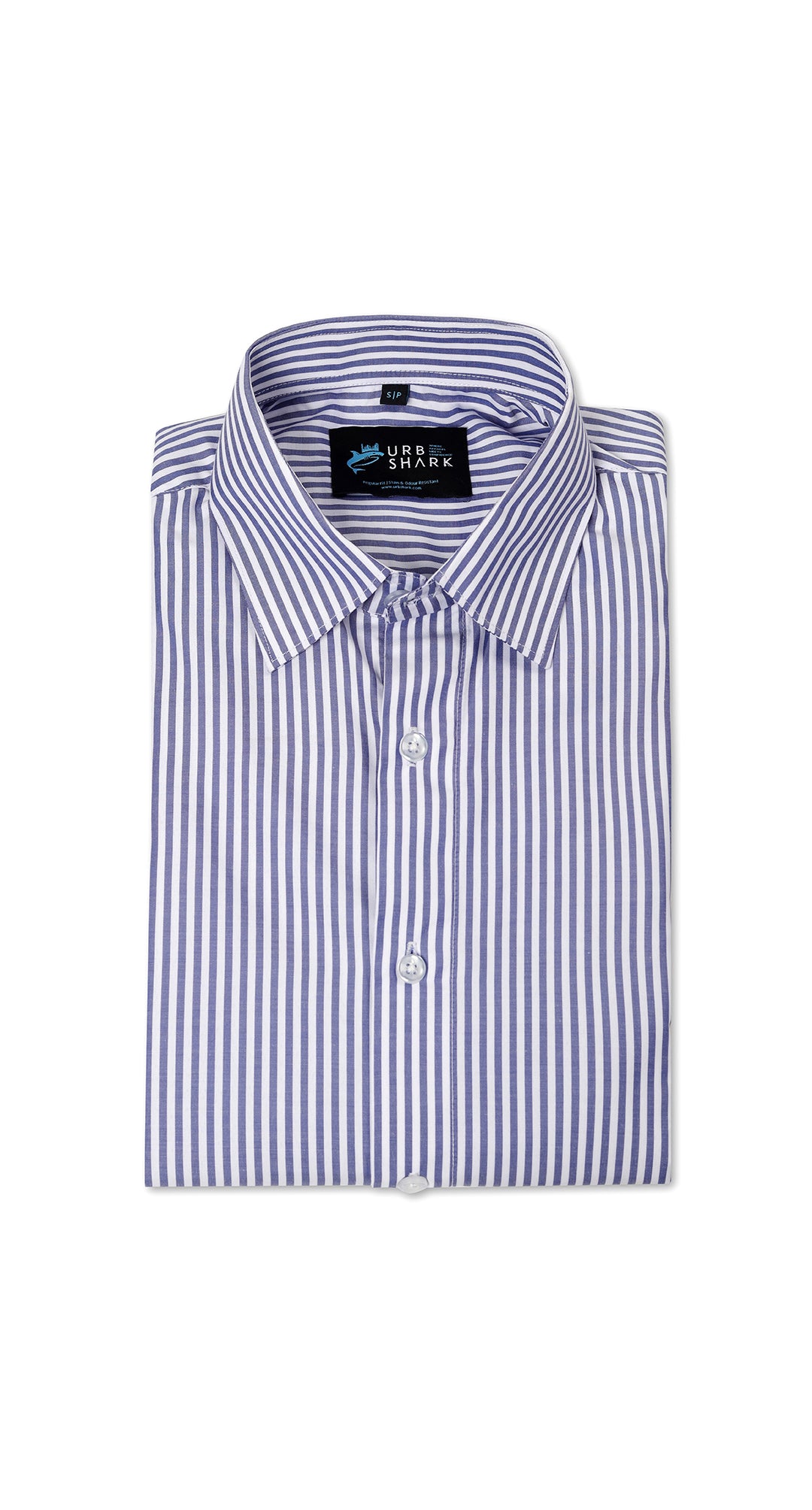 Anti-Stain Classic Stripes Dress Shirt – White and Blue Stripes