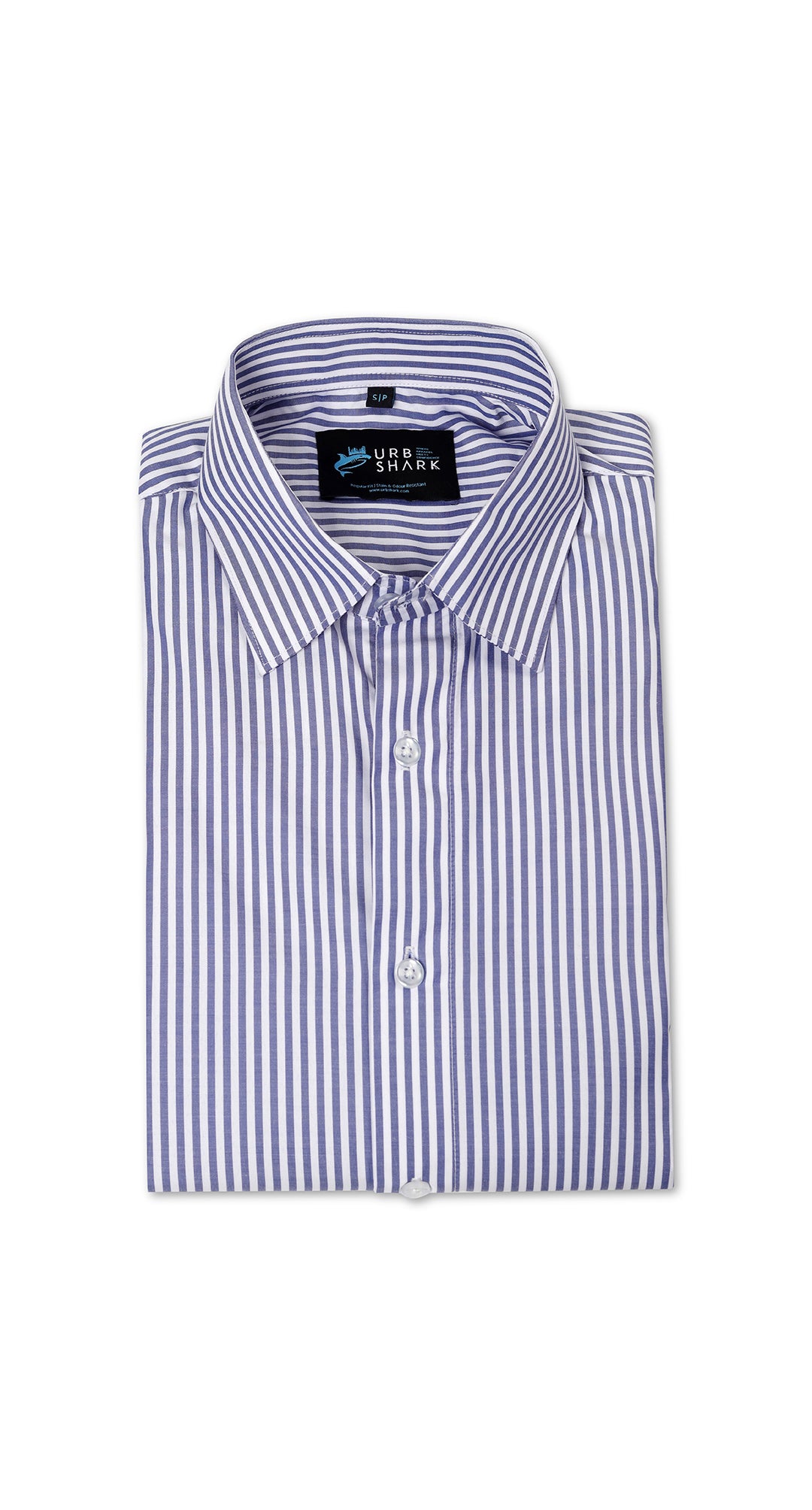 Anti-Stain Classic Stripes Dress Shirt – White and Blue Stripes