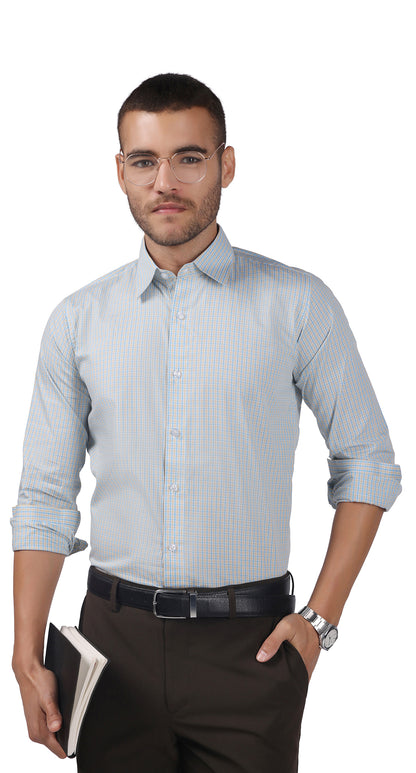 Anti-Stain Brick Check Dress Shirt – Light Green