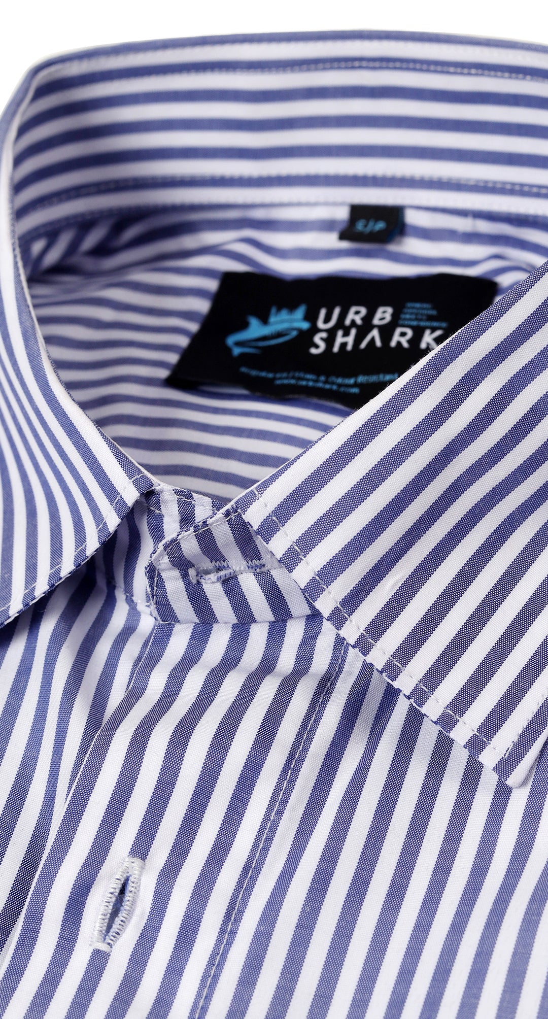 Anti-Stain Classic Stripes Dress Shirt – White and Blue Stripes