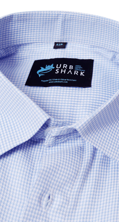 Anti-Stain Classic Check Dress Shirt – Blue