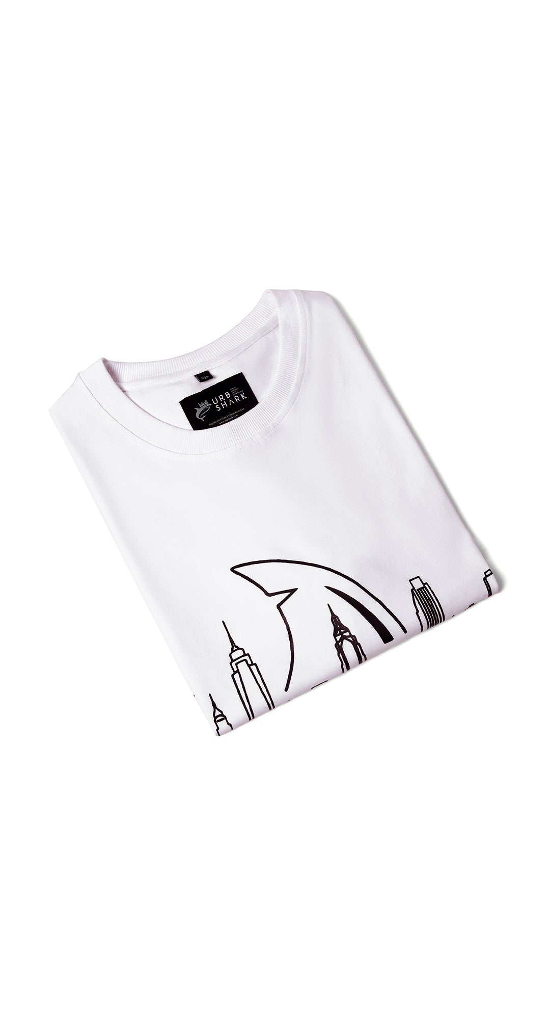 Anti-Stain Skyline Oversized T-Shirt – White
