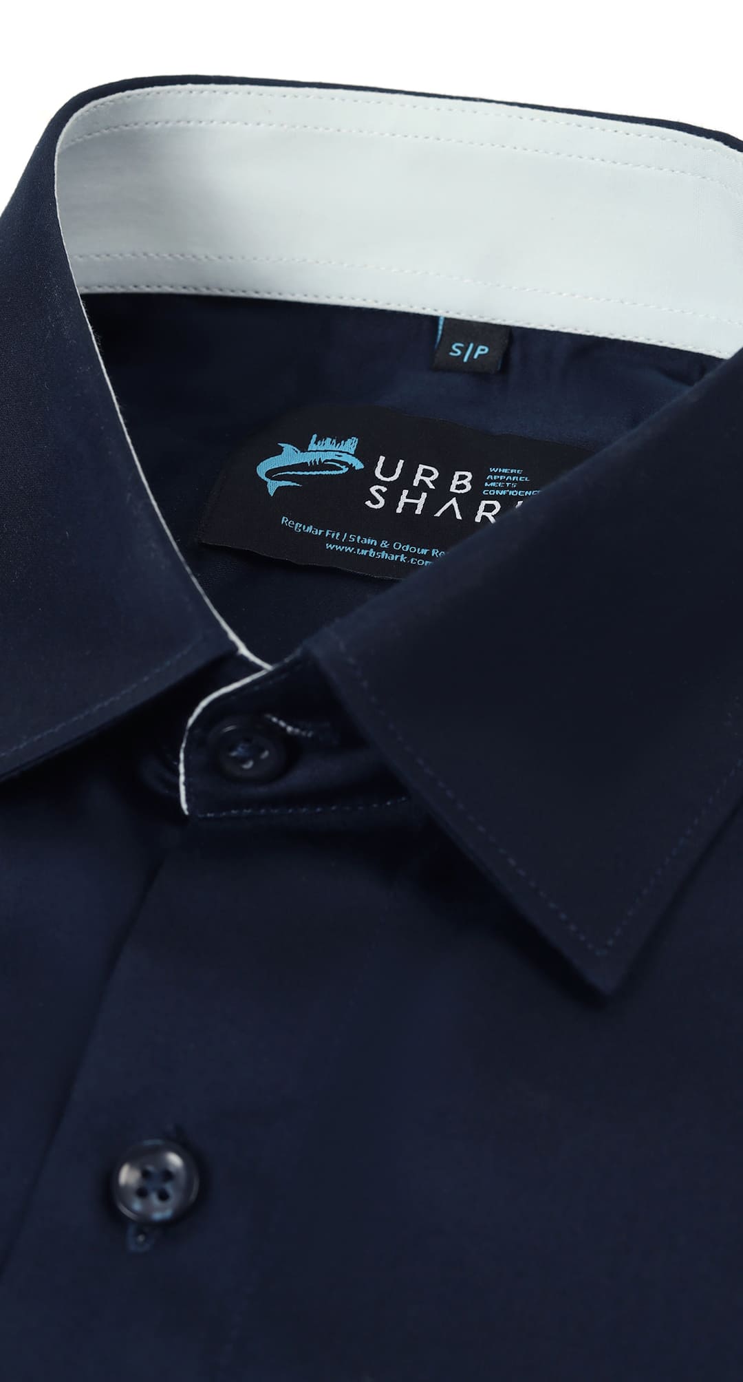 Anti-Stain Satin Dress Shirt – Navy