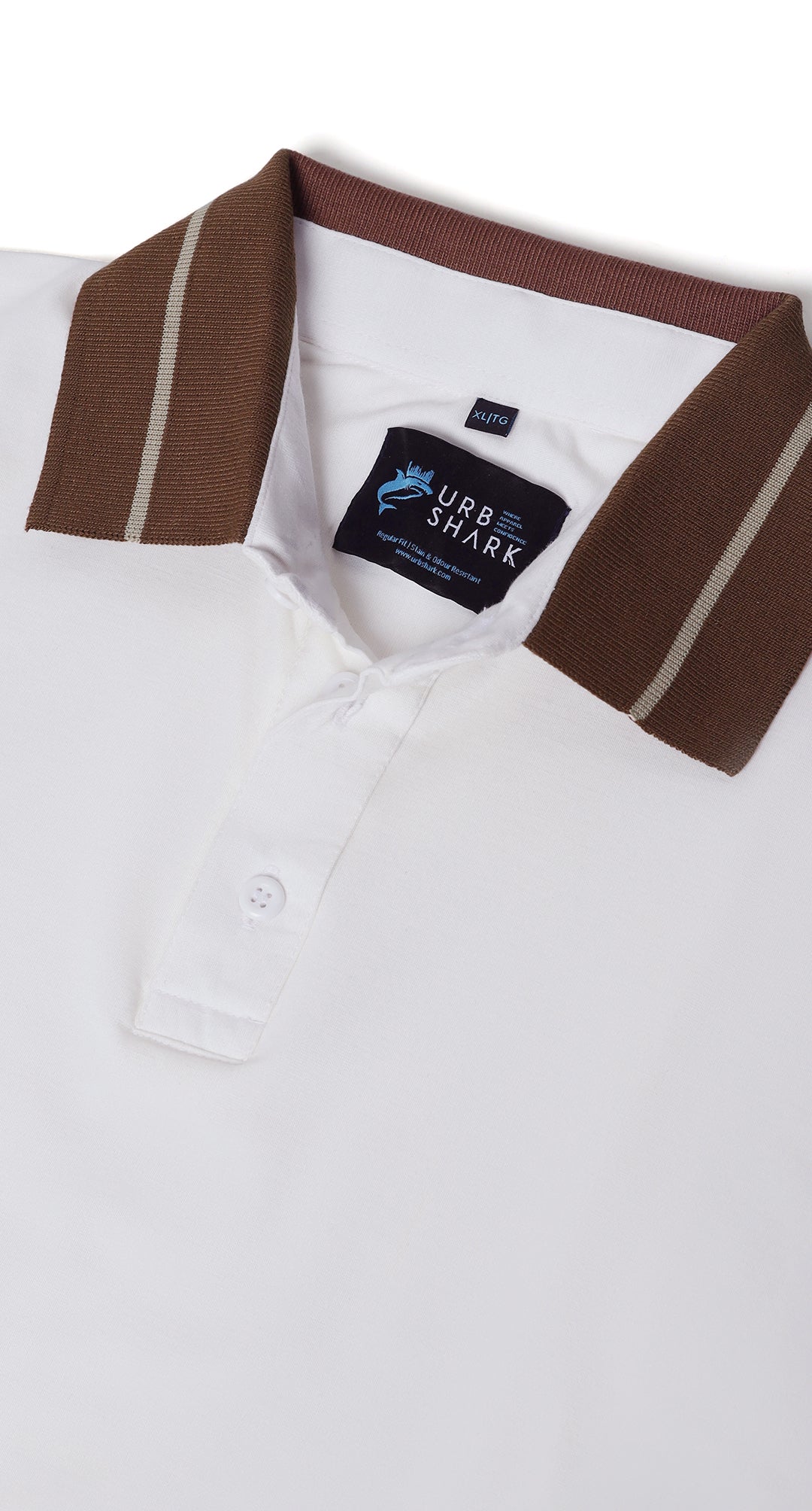 Anti-Stain Signature Style Polo T-shirt – White