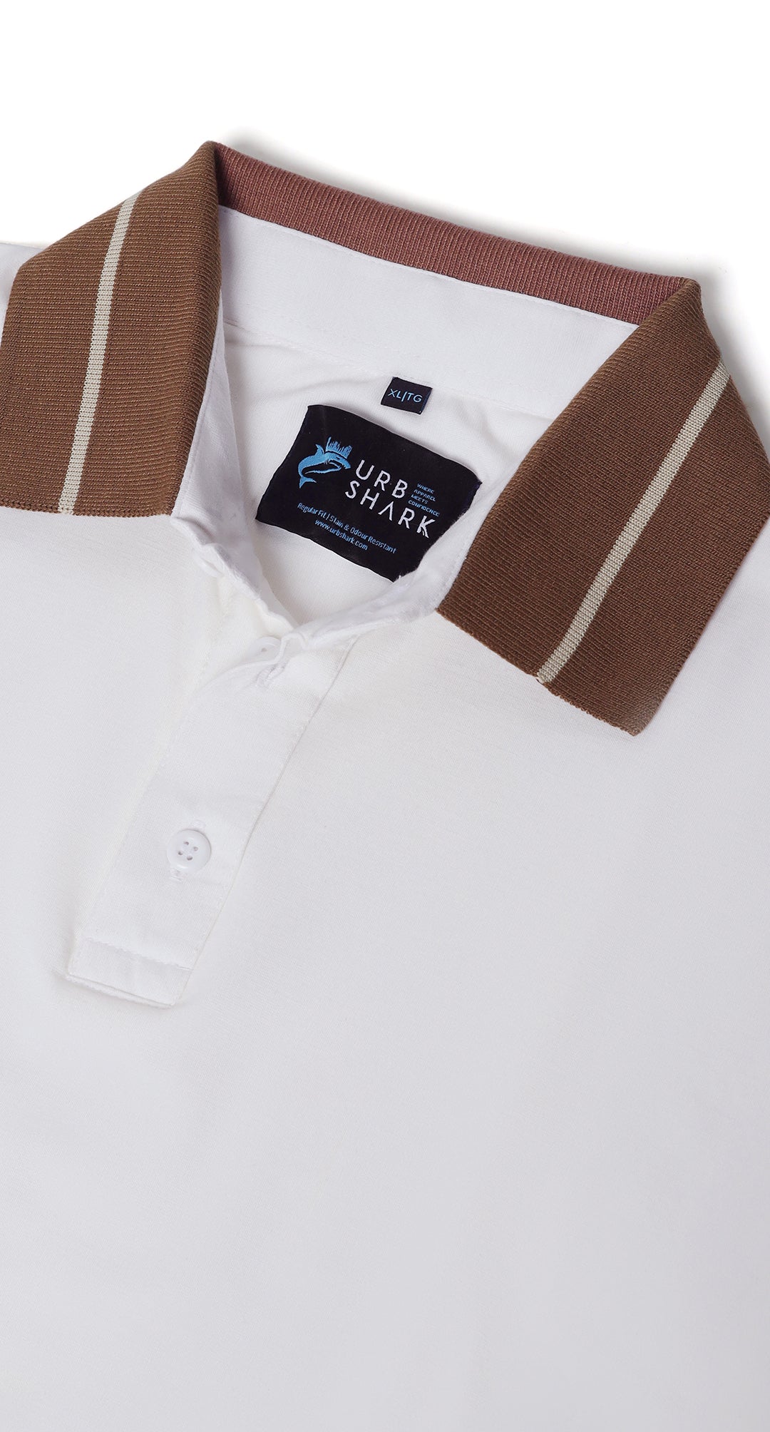 Anti-Stain Signature Style Polo T-shirt – White