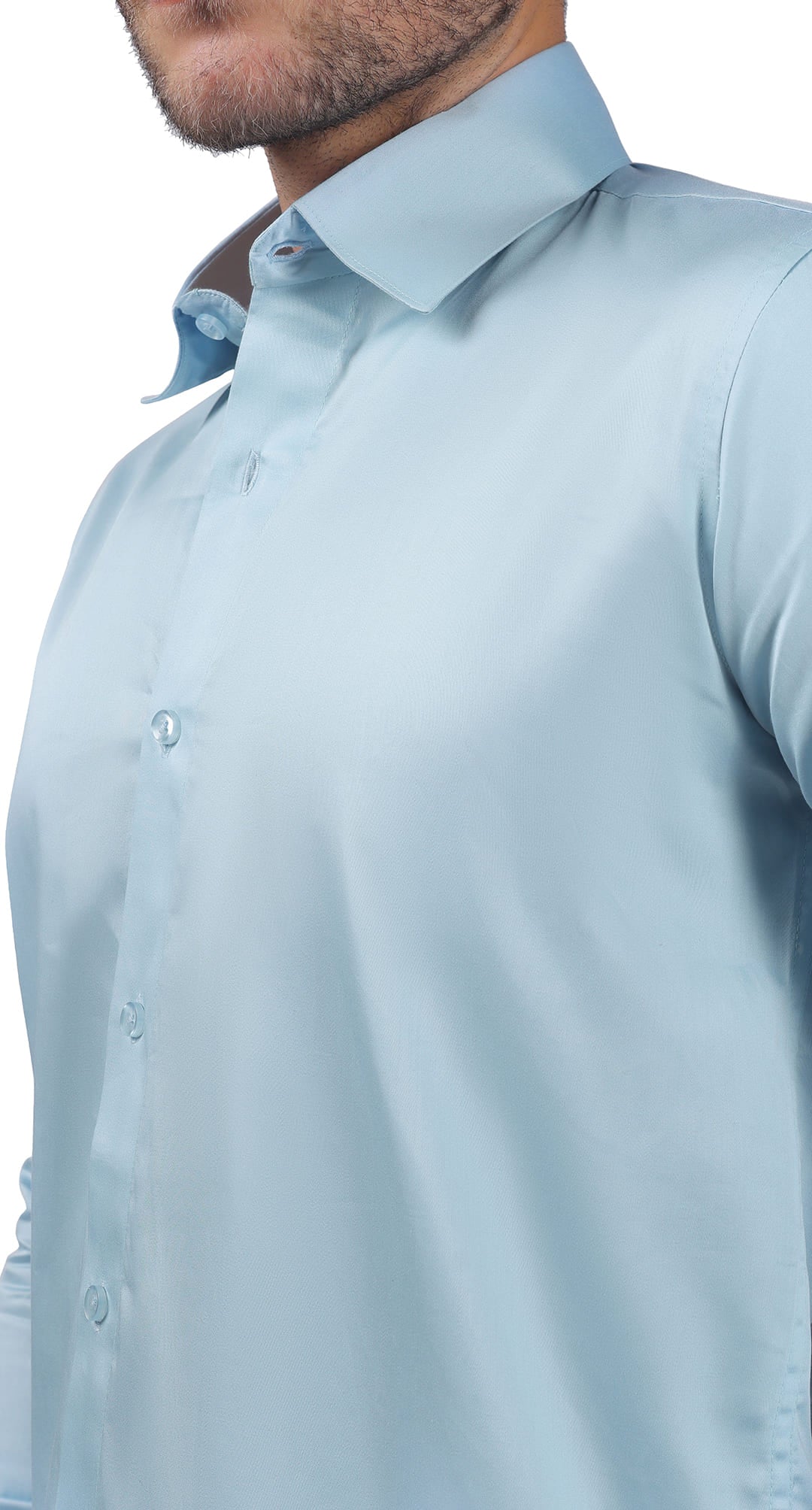 Anti-Stain Satin Dress Shirt – Light Blue