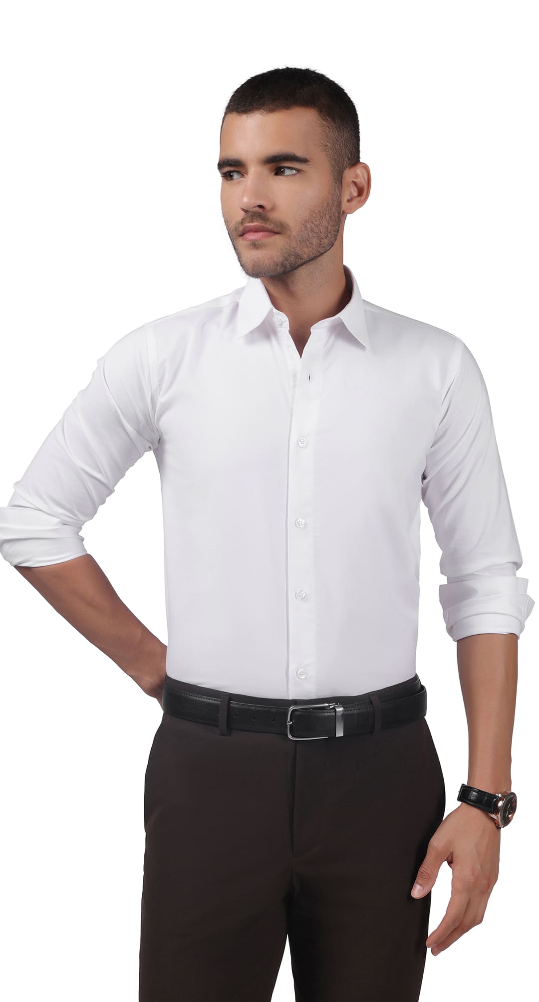 Anti-Stain Lycra Dress Shirt – White