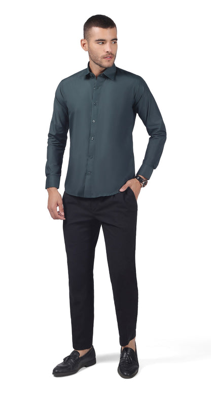 Anti-Stain Kinley Solid Dress Shirt – Dark Green
