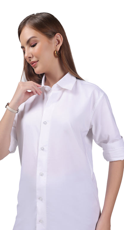 Anti stain white lycra dress shirt by Urbshark