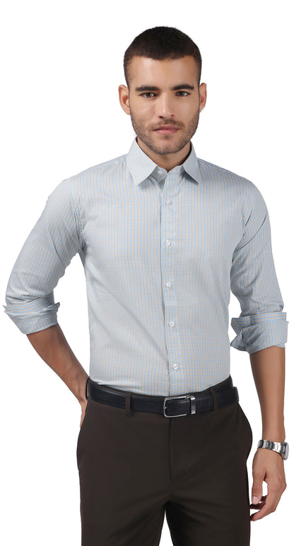 Anti-Stain Brick Check Dress Shirt – Light Green