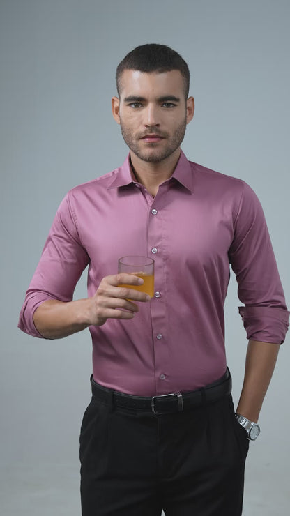 Anti-Stain Satin Dress Shirt – Coral